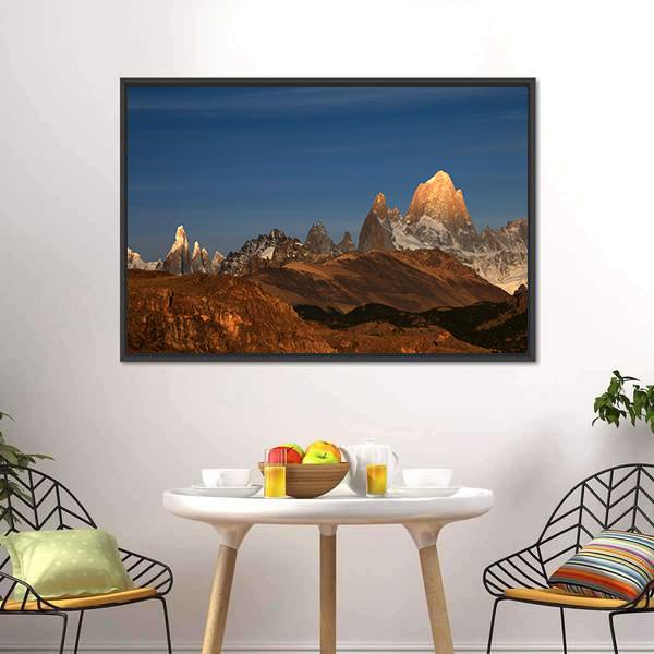 Fitz Roy At Sunrise Canvas Wall Art-3 Horizontal-Gallery Wrap-25" x 16"-Tiaracle