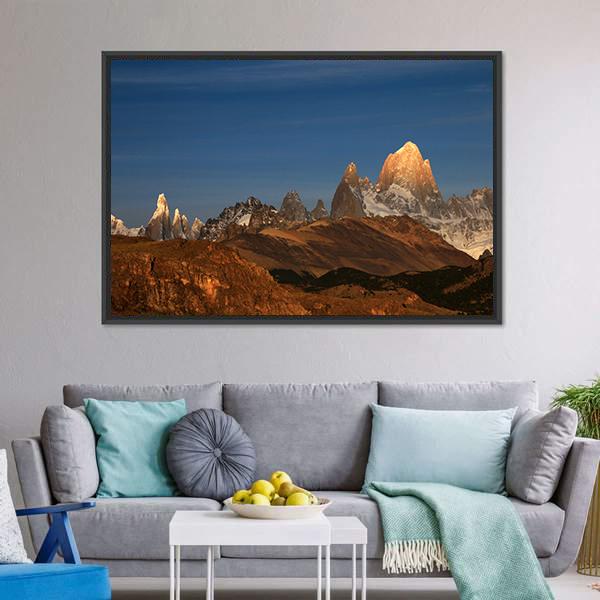 Fitz Roy At Sunrise Canvas Wall Art-3 Horizontal-Gallery Wrap-25" x 16"-Tiaracle