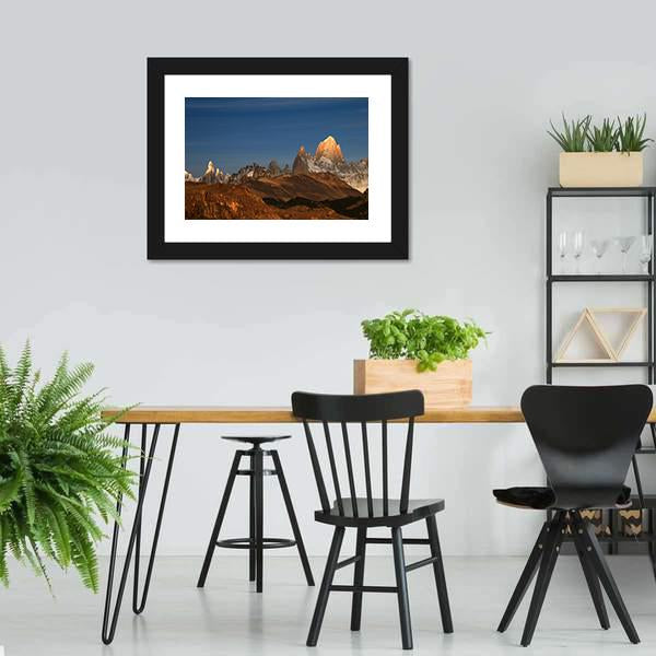 Fitz Roy At Sunrise Canvas Wall Art-3 Horizontal-Gallery Wrap-25" x 16"-Tiaracle