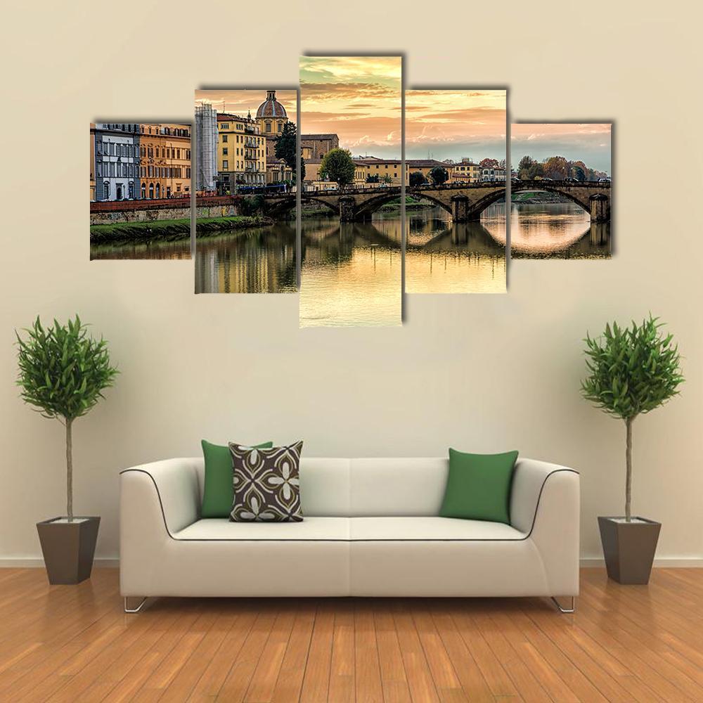 Five Arched Bridge Canvas Wall Art-3 Horizontal-Gallery Wrap-37" x 24"-Tiaracle