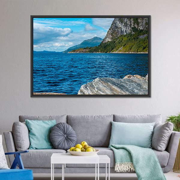 Fjord With Mountains Volda Canvas Wall Art-3 Horizontal-Gallery Wrap-25" x 16"-Tiaracle