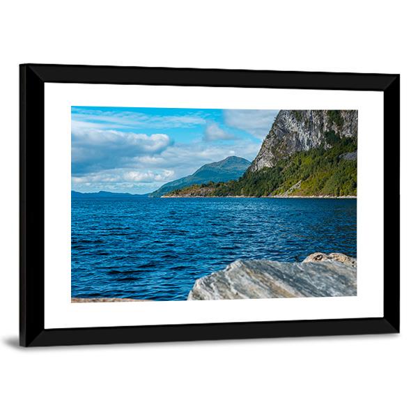 Fjord With Mountains Volda Canvas Wall Art-3 Horizontal-Gallery Wrap-25" x 16"-Tiaracle