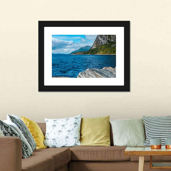 Fjord With Mountains Volda Canvas Wall Art-3 Horizontal-Gallery Wrap-25" x 16"-Tiaracle