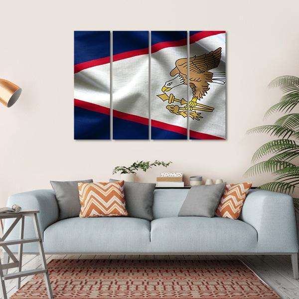 American Samoa Flag Canvas Wall Art-4 Horizontal-Gallery Wrap-34&quot; x 24&quot;-Tiaracle