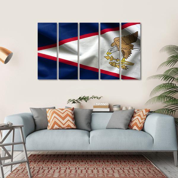 American Samoa Flag Canvas Wall Art-5 Horizontal-Gallery Wrap-22&quot; x 12&quot;-Tiaracle