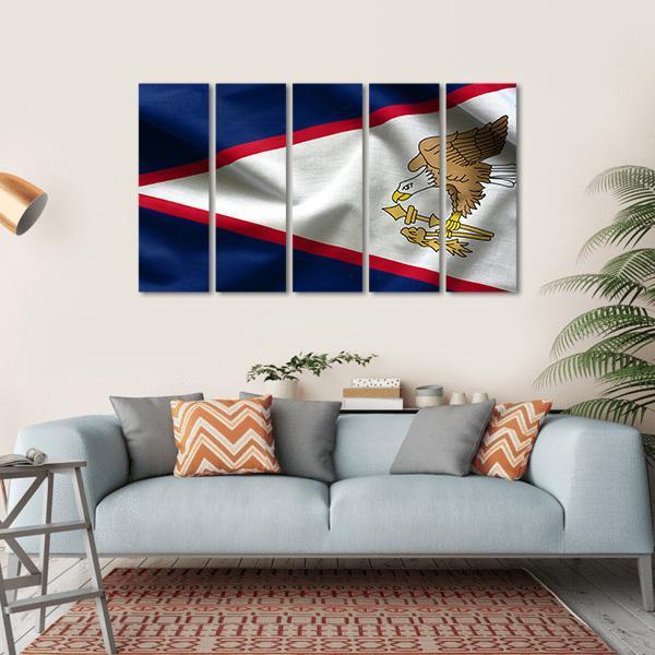 American Samoa Flag Canvas Wall Art-5 Horizontal-Gallery Wrap-22" x 12"-Tiaracle