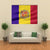 Flag Of Andorra Canvas Wall Art-5 Star-Gallery Wrap-62" x 32"-Tiaracle