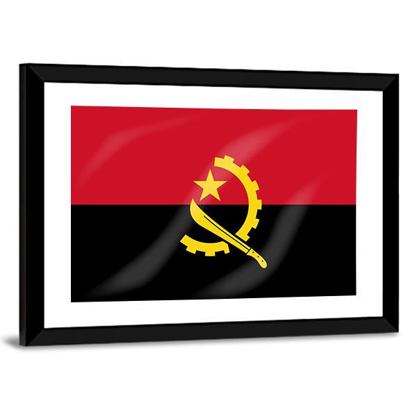 Flag Of Angola Canvas Wall Art-5 Horizontal-Gallery Wrap-22" x 12"-Tiaracle