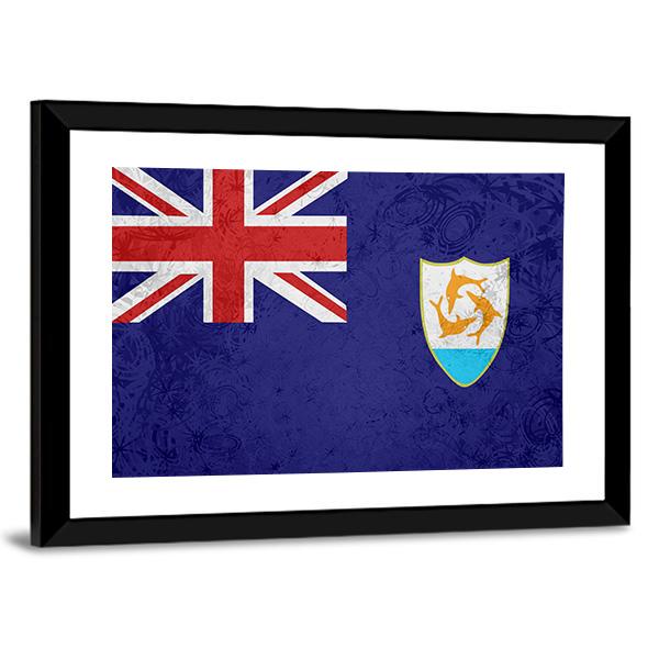 Flag Of Anguilla Canvas Wall Art-5 Horizontal-Gallery Wrap-22" x 12"-Tiaracle