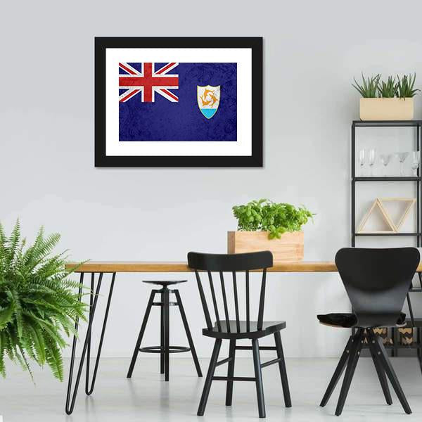 Flag Of Anguilla Canvas Wall Art-5 Horizontal-Gallery Wrap-22" x 12"-Tiaracle