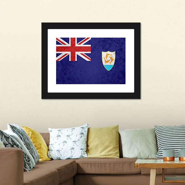 Flag Of Anguilla Canvas Wall Art-5 Horizontal-Gallery Wrap-22" x 12"-Tiaracle