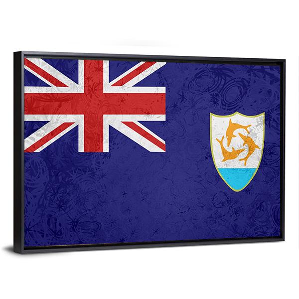 Flag Of Anguilla Canvas Wall Art-5 Horizontal-Gallery Wrap-22" x 12"-Tiaracle