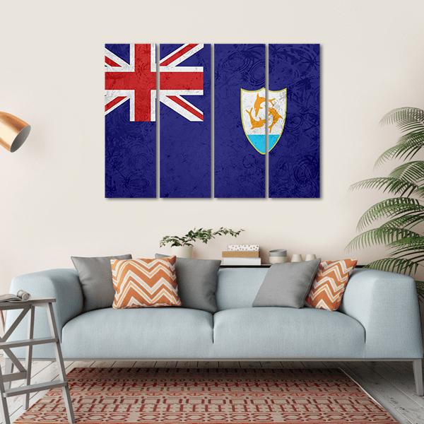 Flag Of Anguilla Canvas Wall Art-4 Horizontal-Gallery Wrap-34" x 24"-Tiaracle