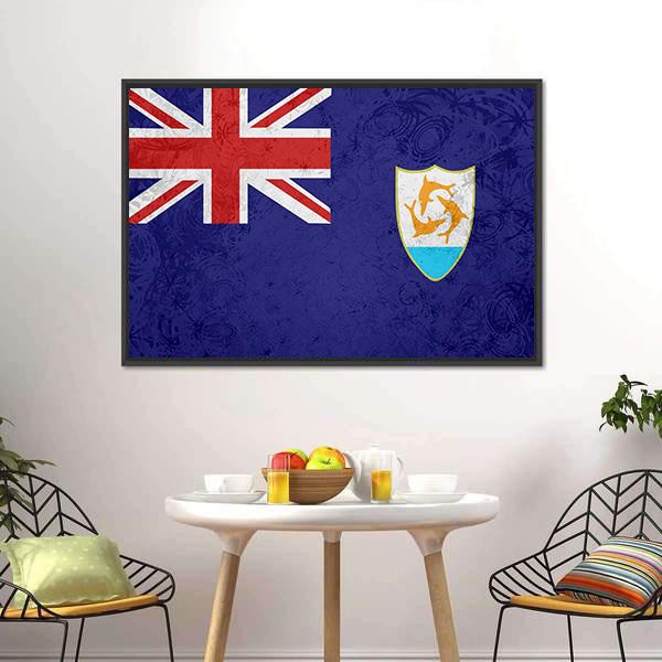 Flag Of Anguilla Canvas Wall Art-3 Horizontal-Gallery Wrap-25" x 16"-Tiaracle