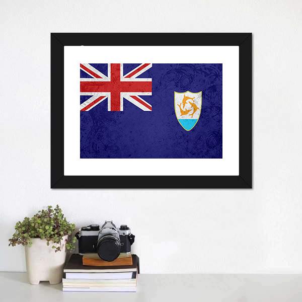 Flag Of Anguilla Canvas Wall Art-1 Piece-Framed Print-20" x 16"-Tiaracle