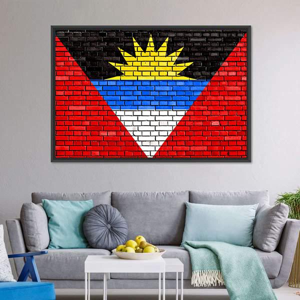 Flag Of Antigua And Barbuda Canvas Wall Art-5 Horizontal-Gallery Wrap-22" x 12"-Tiaracle