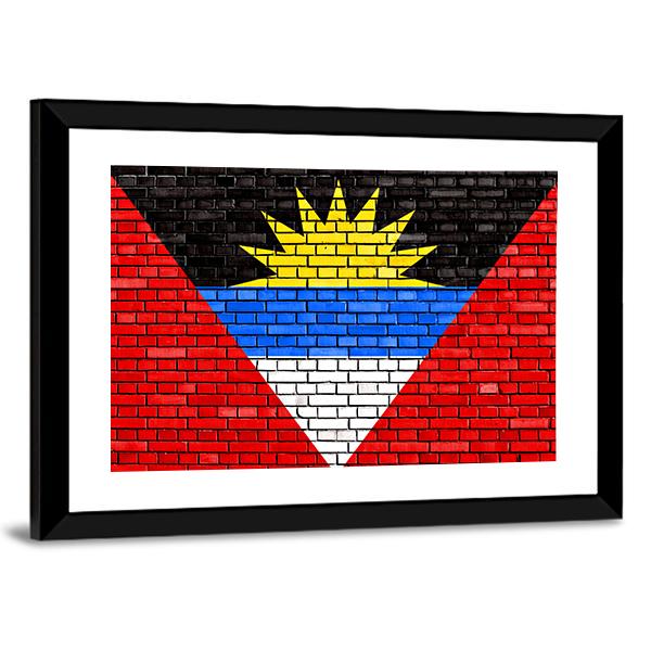 Flag Of Antigua And Barbuda Canvas Wall Art-5 Horizontal-Gallery Wrap-22" x 12"-Tiaracle