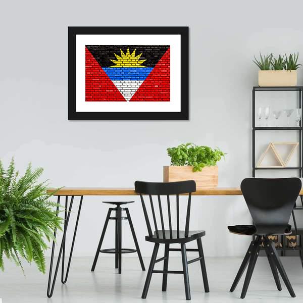 Flag Of Antigua And Barbuda Canvas Wall Art-5 Horizontal-Gallery Wrap-22" x 12"-Tiaracle