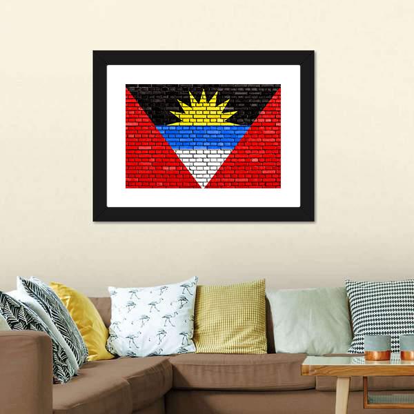 Flag Of Antigua And Barbuda Canvas Wall Art-5 Horizontal-Gallery Wrap-22" x 12"-Tiaracle