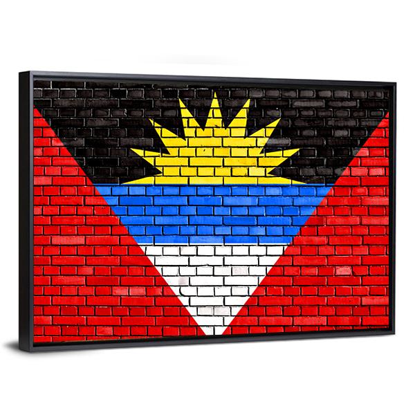 Flag Of Antigua And Barbuda Canvas Wall Art-5 Horizontal-Gallery Wrap-22" x 12"-Tiaracle