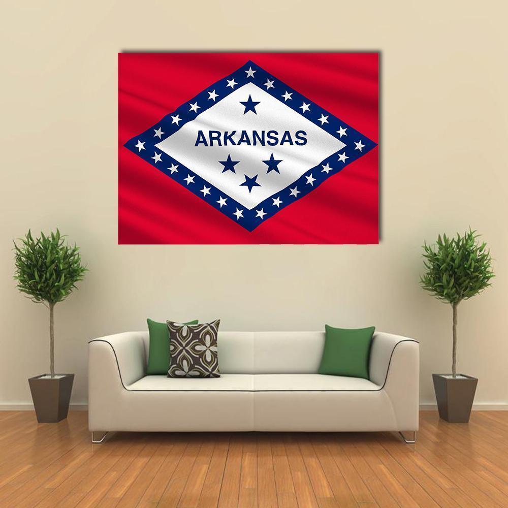 Flag Of Arkansas Canvas Wall Art-4 Horizontal-Gallery Wrap-34" x 24"-Tiaracle