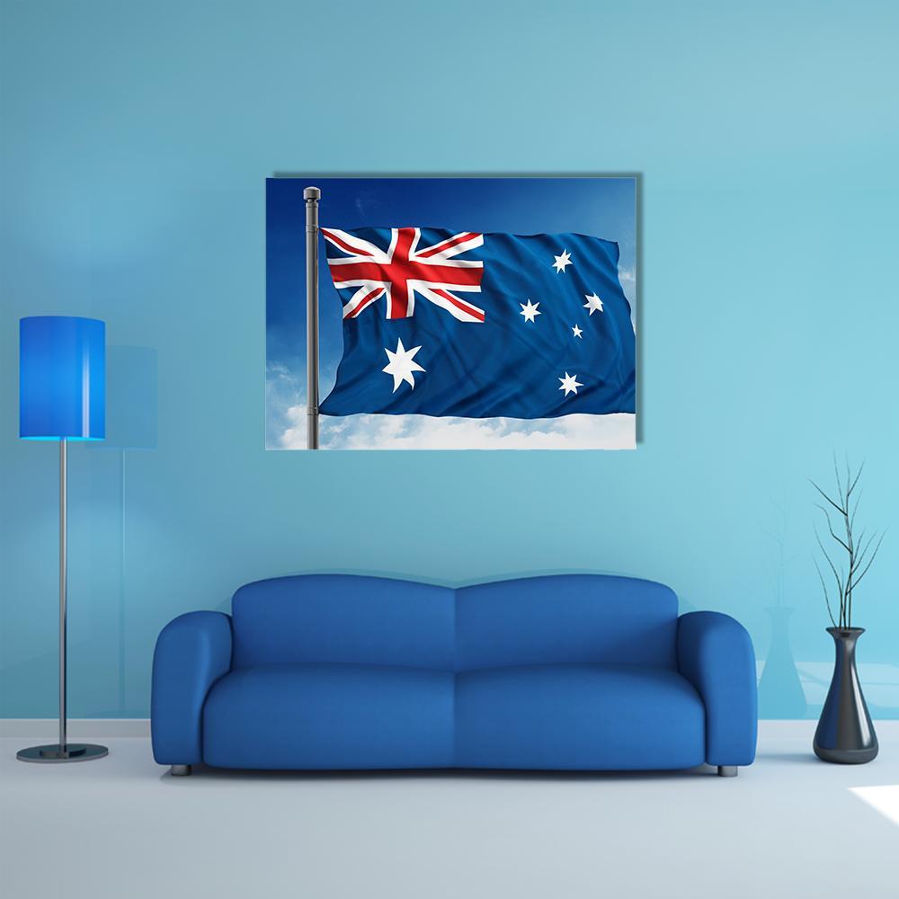 Flag Of Australia Canvas Wall Art-1 Piece-Gallery Wrap-36" x 24"-Tiaracle