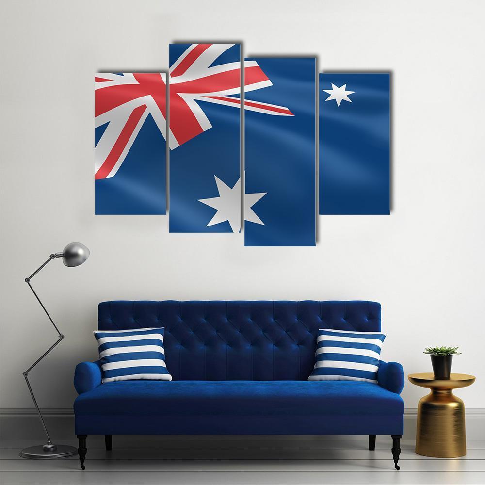 Flag of Australia Canvas Wall Art-4 Pop-Gallery Wrap-50" x 32"-Tiaracle