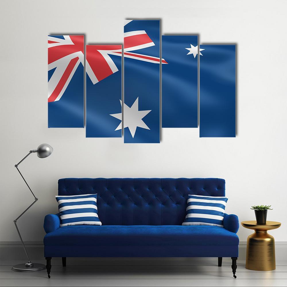 Flag of Australia Canvas Wall Art-5 Pop-Gallery Wrap-47" x 32"-Tiaracle
