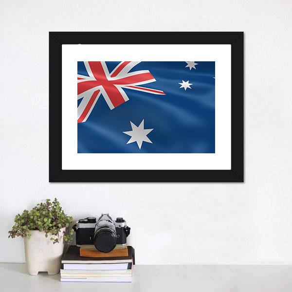 Flag of Australia Canvas Wall Art-1 Piece-Framed Print-20" x 16"-Tiaracle