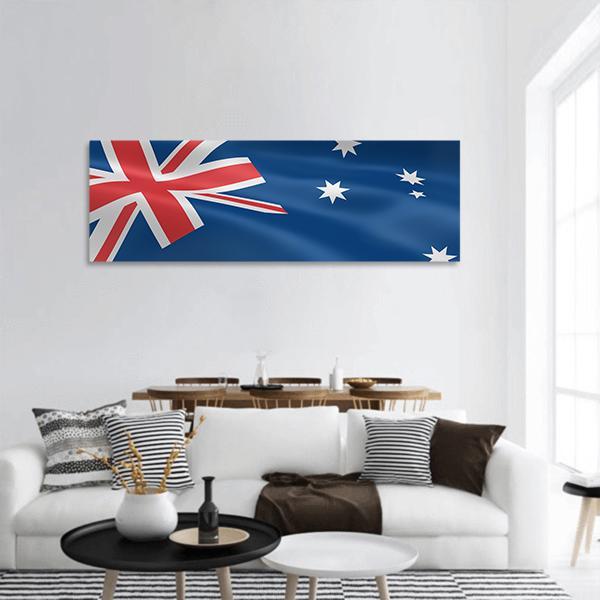 Flag of Australia Panoramic Canvas Wall Art-3 Piece-25" x 08"-Tiaracle