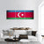 Flag Of Azerbaijan Panoramic Canvas Wall Art-3 Piece-25" x 08"-Tiaracle