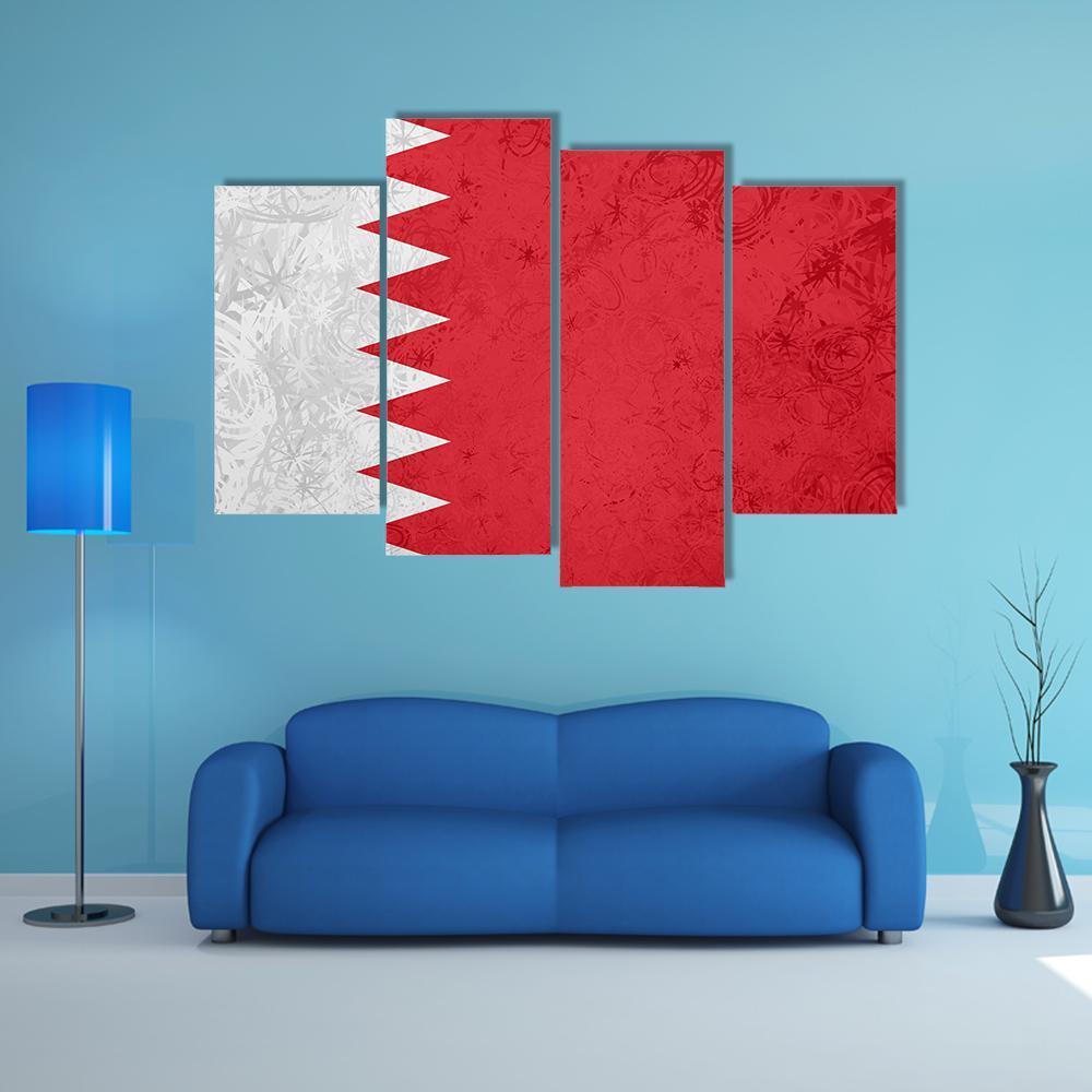 Flag Of Bahrain Canvas Wall Art-4 Pop-Gallery Wrap-50" x 32"-Tiaracle