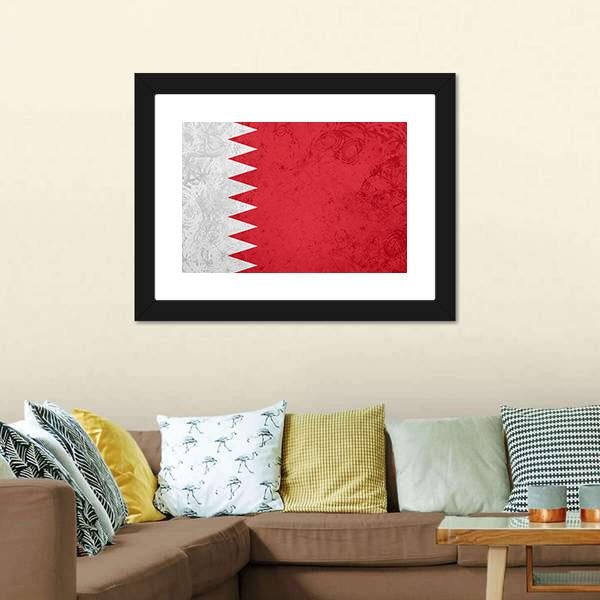 Flag Of Bahrain Canvas Wall Art-3 Horizontal-Gallery Wrap-25" x 16"-Tiaracle