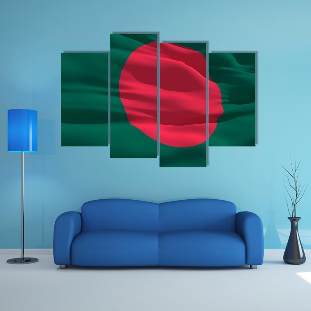 Flag Of Bangladesh Canvas Wall Art-4 Pop-Gallery Wrap-50" x 32"-Tiaracle