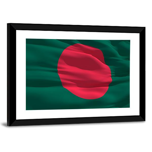 Flag Of Bangladesh Canvas Wall Art-3 Horizontal-Gallery Wrap-25" x 16"-Tiaracle