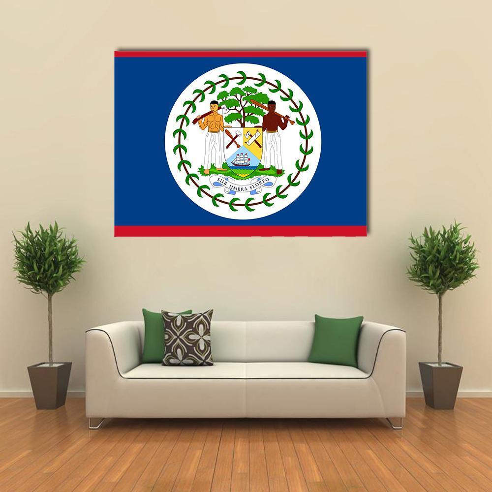 Flag Of Belize Canvas Wall Art-4 Square-Gallery Wrap-17" x 17"-Tiaracle