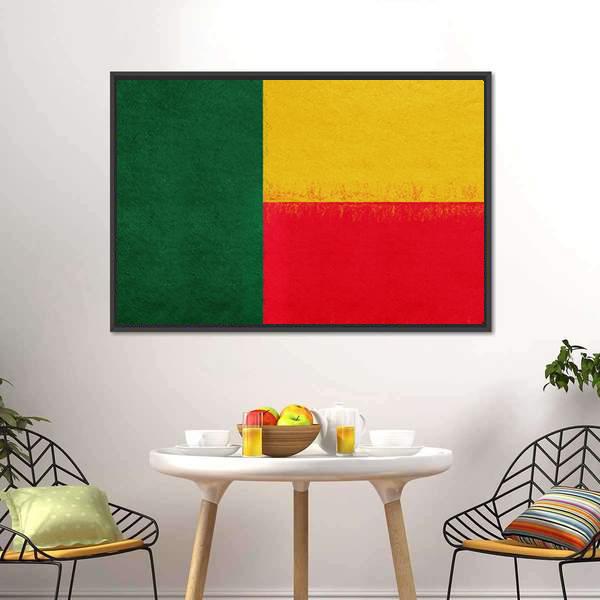 Flag Of Benin Canvas Wall Art-5 Horizontal-Gallery Wrap-22" x 12"-Tiaracle