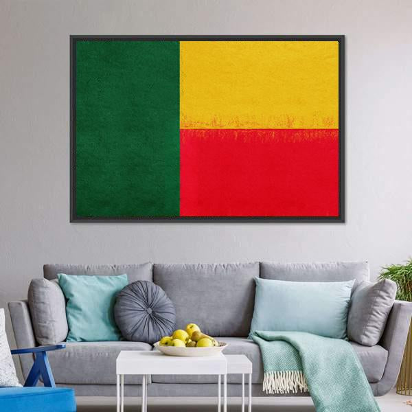 Flag Of Benin Canvas Wall Art-5 Horizontal-Gallery Wrap-22" x 12"-Tiaracle