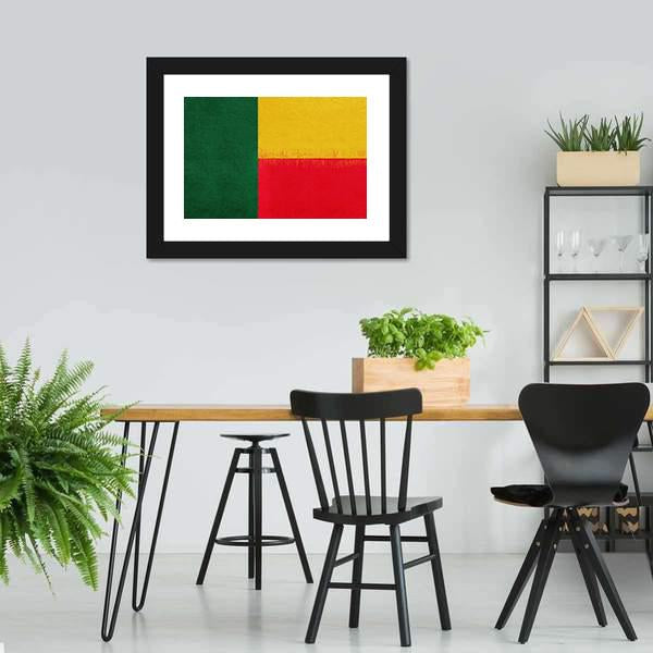 Flag Of Benin Canvas Wall Art-5 Horizontal-Gallery Wrap-22" x 12"-Tiaracle