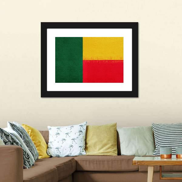 Flag Of Benin Canvas Wall Art-5 Horizontal-Gallery Wrap-22" x 12"-Tiaracle