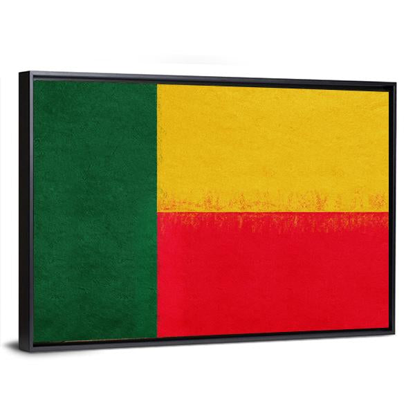 Flag Of Benin Canvas Wall Art-3 Horizontal-Gallery Wrap-25" x 16"-Tiaracle