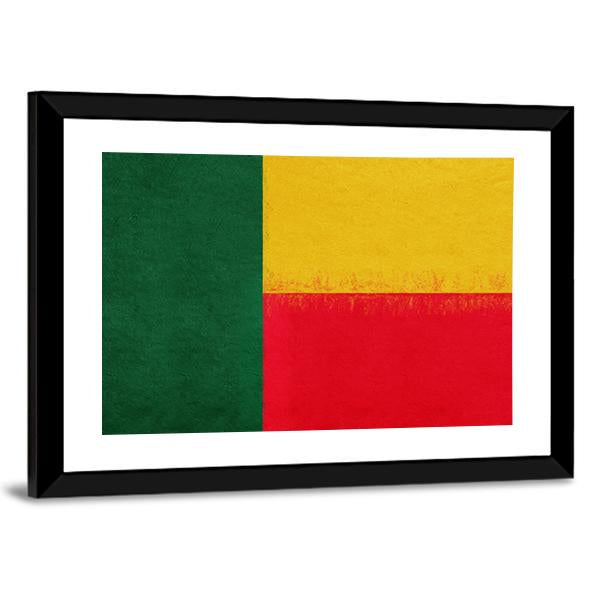 Flag Of Benin Canvas Wall Art-3 Horizontal-Gallery Wrap-25" x 16"-Tiaracle