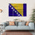 Flag Of Bosnia & Herzegovina Canvas Wall Art-4 Horizontal-Gallery Wrap-34" x 24"-Tiaracle