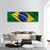Waving Brazil Flag Panoramic Canvas Wall Art-3 Piece-25" x 08"-Tiaracle