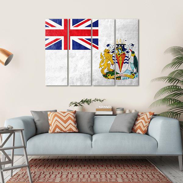 Flag Of British Antarctic Territory Canvas Wall Art-4 Horizontal-Gallery Wrap-34" x 24"-Tiaracle
