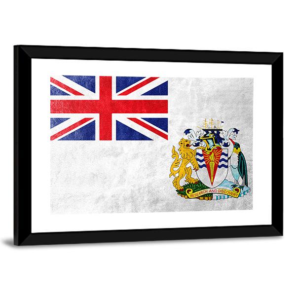 Flag Of British Antarctic Territory Canvas Wall Art-5 Horizontal-Gallery Wrap-22" x 12"-Tiaracle