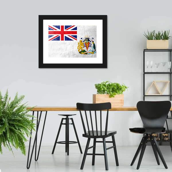 Flag Of British Antarctic Territory Canvas Wall Art-5 Horizontal-Gallery Wrap-22" x 12"-Tiaracle
