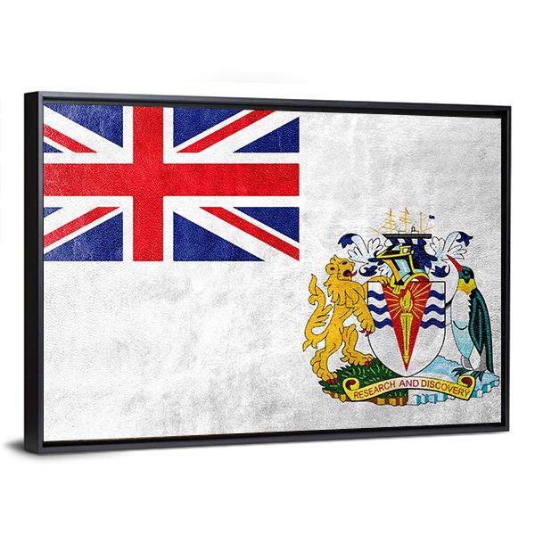 Flag Of British Antarctic Territory Canvas Wall Art-3 Horizontal-Gallery Wrap-25" x 16"-Tiaracle