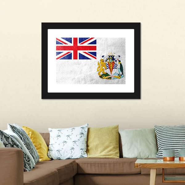 Flag Of British Antarctic Territory Canvas Wall Art-3 Horizontal-Gallery Wrap-25" x 16"-Tiaracle