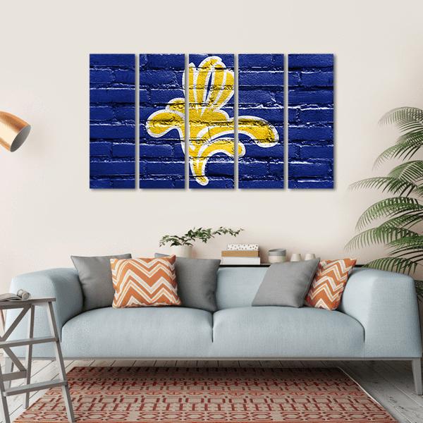 Flag Of Brussels Region Canvas Wall Art-5 Horizontal-Gallery Wrap-22" x 12"-Tiaracle